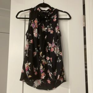 Black floral tank top - size xs